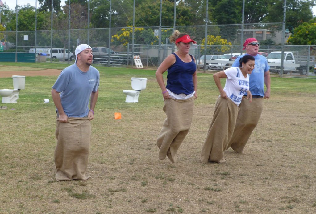 Employees raising money and having fun at Relay for Life to help the fight against cancer.