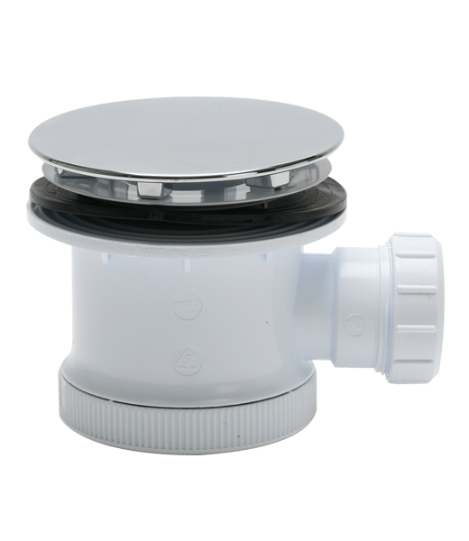 ZB36410DB Shower Trap for 90mm Tray with 120mm Chrome Dome, White Flange, 40mm Outlet Fluidmaster