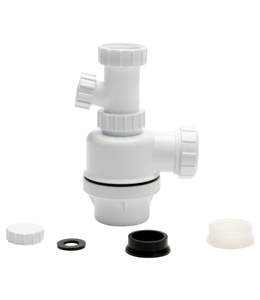 ZB37058DB Universal Telescopic Bottle Trap with Appliance Outlet, 76mm