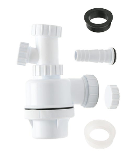 ZB37059DB Telescopic Bottle Trap with Appliance Outlet, 76mm seal, Anti