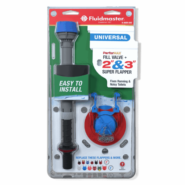 Toilet Tank Kit Fill Valve & Super Flapper Fluidmaster